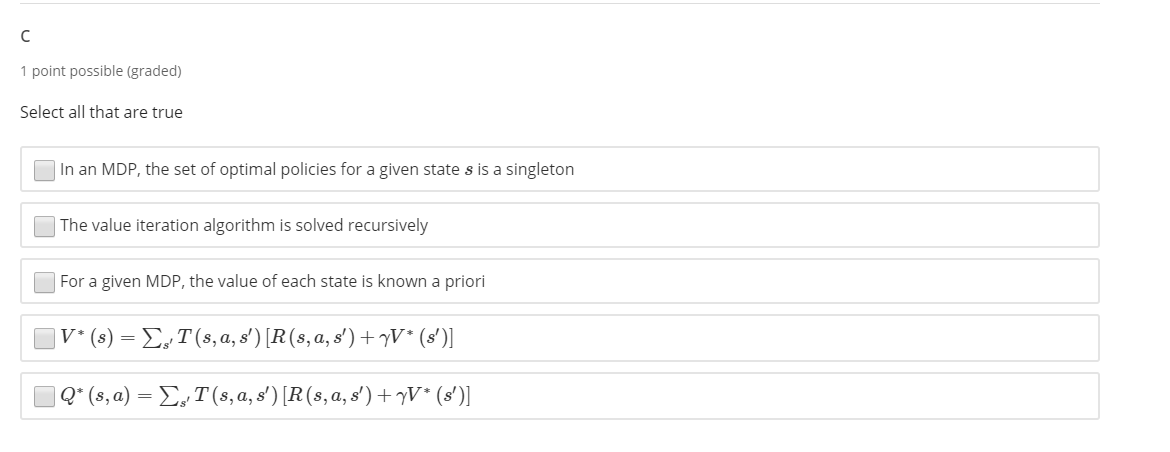 Consider the following Markov Decision Process (MDP): | Chegg.com