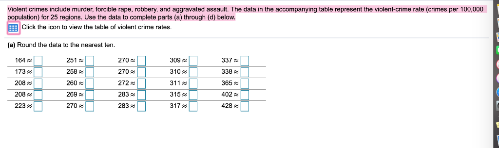 Solved Violent crimes include murder, forcible rape, | Chegg.com