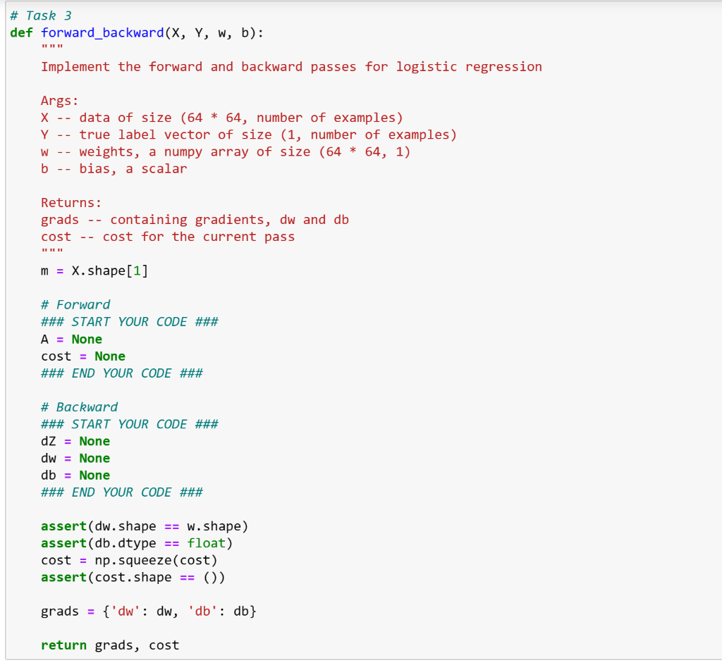 Solved Task 3. Implement forward and backward computation 3 | Chegg.com