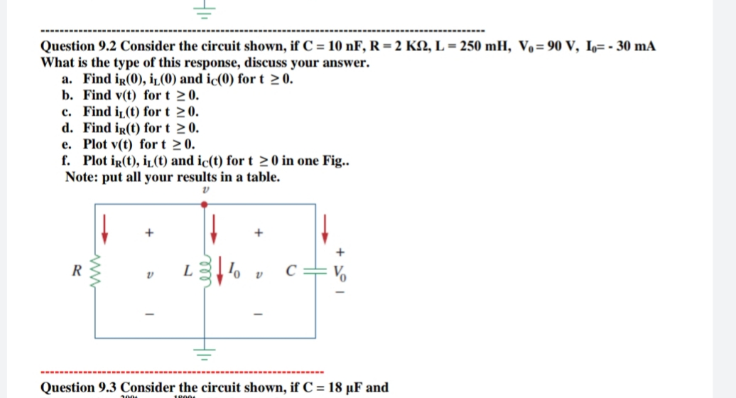 Solved Question 9.2 Consider The Circuit Shown, If C = 10 | Chegg.com