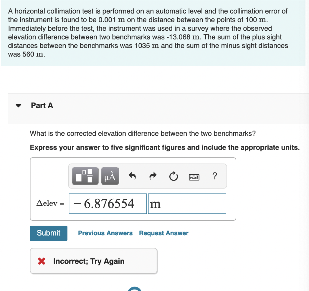 Solved A Horizontal Collimation Test Is Performed On An | Chegg.com