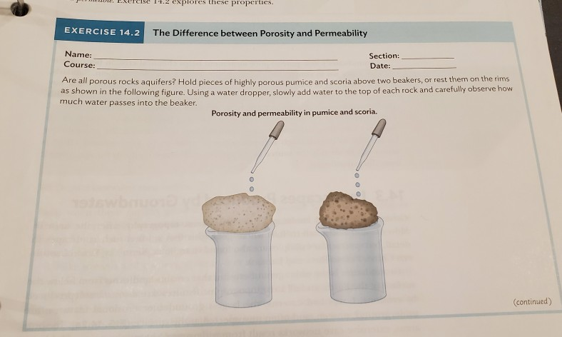 Solved: EXERCISE 14.2 The Difference Between Porosity And | Chegg.com