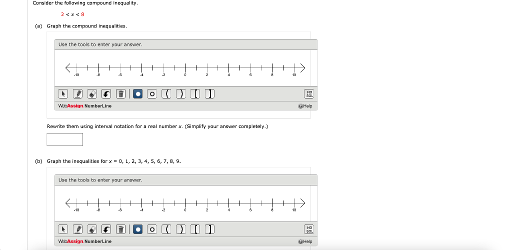 Solved Consider the following compound inequality. 2 -10 -2 | Chegg.com