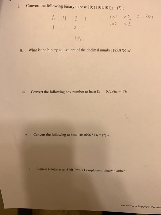 Solved Convert The Following Binary To Base 10 1101 101 2 Chegg Solved Convert The Following Binary To Base 10 1101 101 2 Chegg