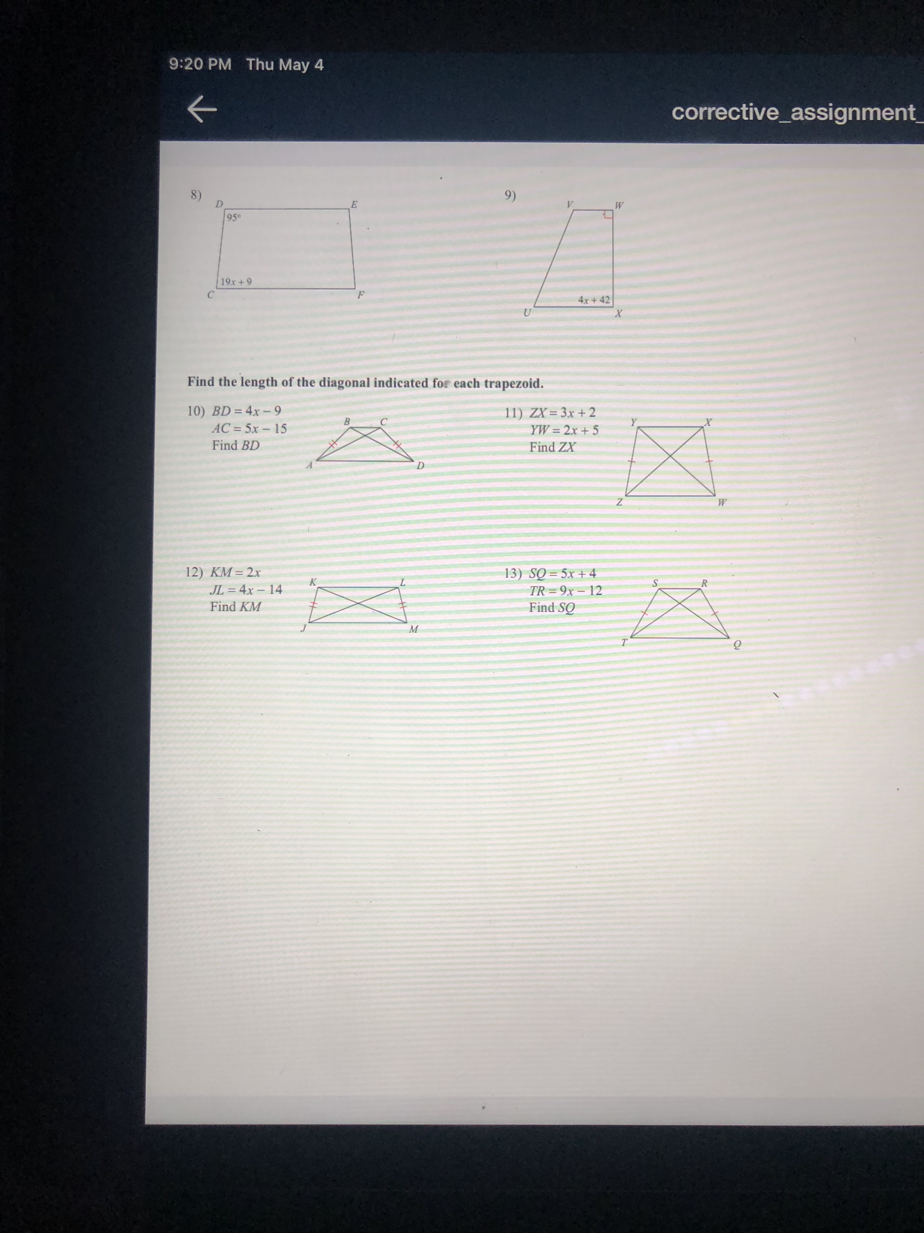 Solved Find the missing length indicated. 12 1 15) 11 17) | Chegg.com