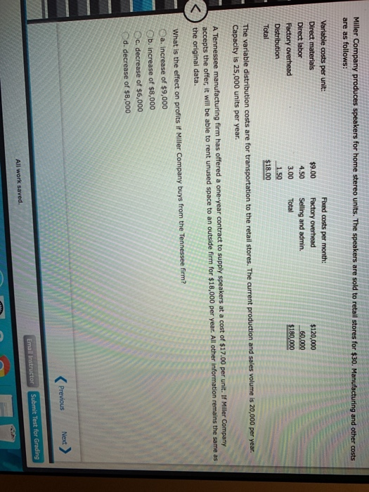 Solved Foster Industries manufactures 20,000 components per