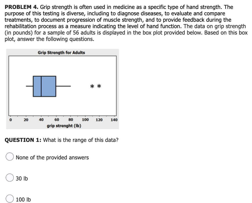 Solved PROBLEM 4. Grip strength is often used in medicine as | Chegg.com