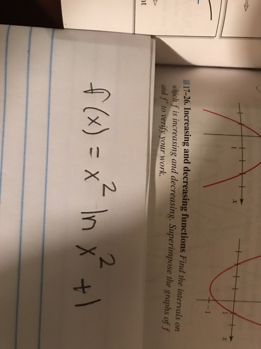 Solved 17-26. Increasing and decreasing functions Find the | Chegg.com
