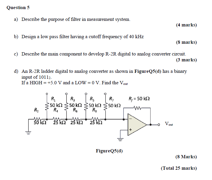 Solved Question 5 a) Describe the purpose of filter in | Chegg.com
