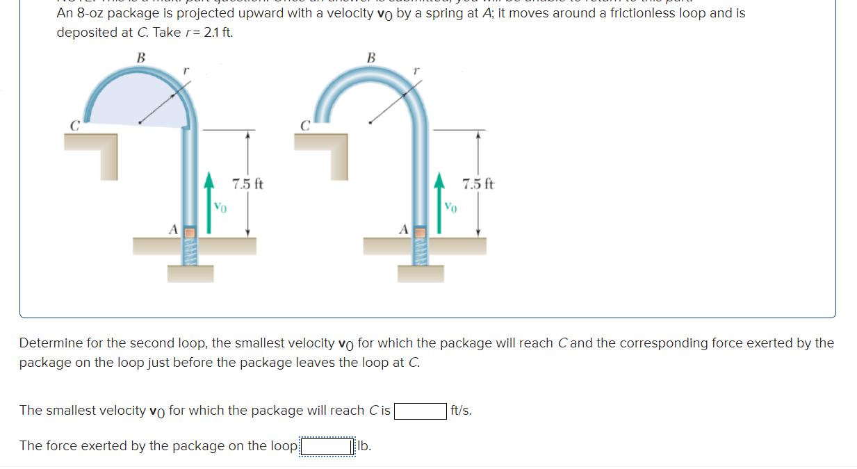 Solved An 8oz package is projected upward with a velocity