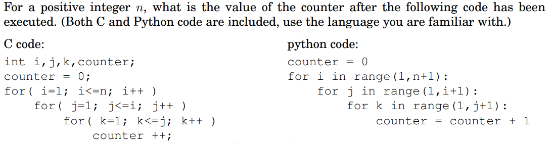 Solved For a positive integer n, what is the value of the | Chegg.com