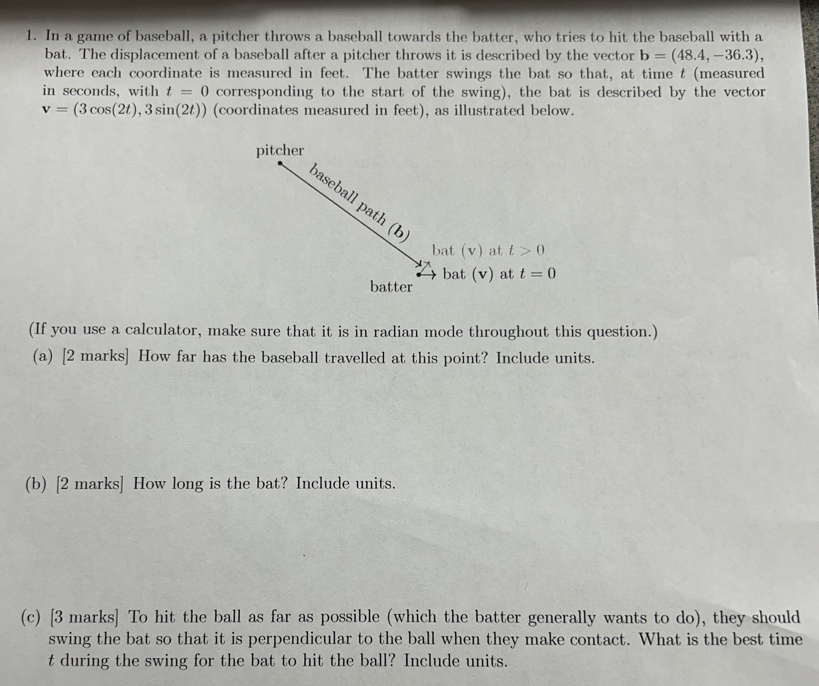 Solved 1. In a game of baseball, a pitcher throws a baseball