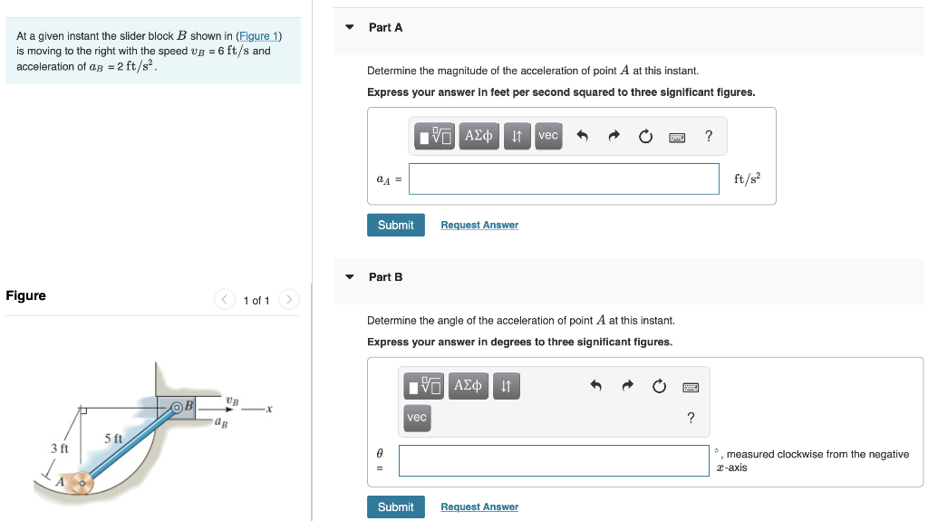 Solved Part A At a given instant the slider block B shown in | Chegg.com