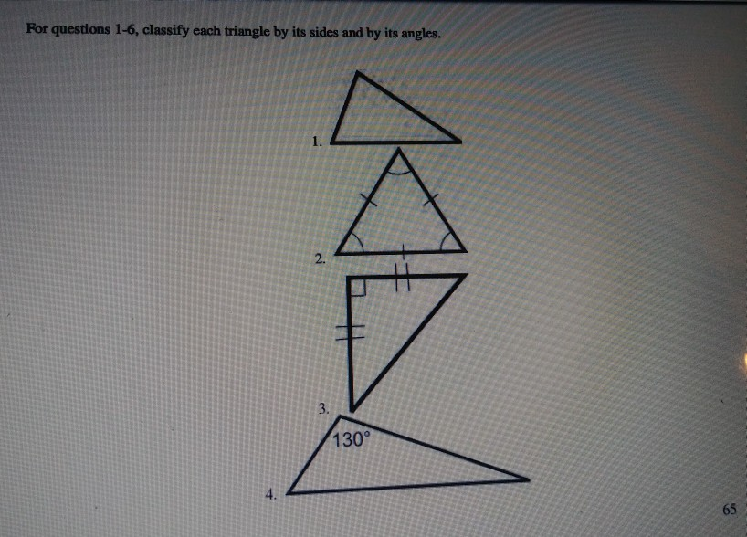 Solved For questions 1-6, classify each triangle by its | Chegg.com