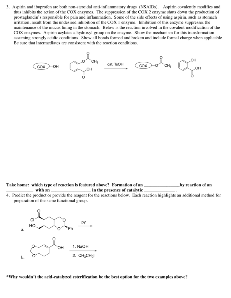 Solved 3. Aspirin and ibuprofen are both nonsteroidal