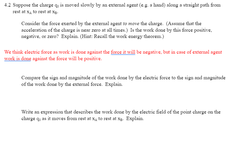 Solved 4. Work and Potential Difference A charge of +1nC is | Chegg.com
