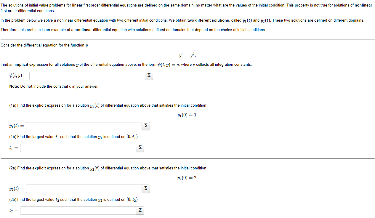 Solved The solutions of initial value problems for linear | Chegg.com