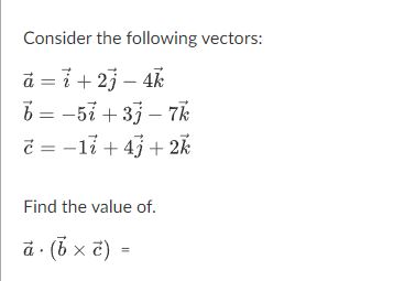 Solved Consider The Following Vectors: | Chegg.com