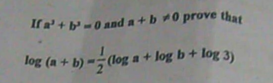 Solved If A, + B-0and E+ B #0 Prove That Log (a + B)- Log A+ | Chegg.com