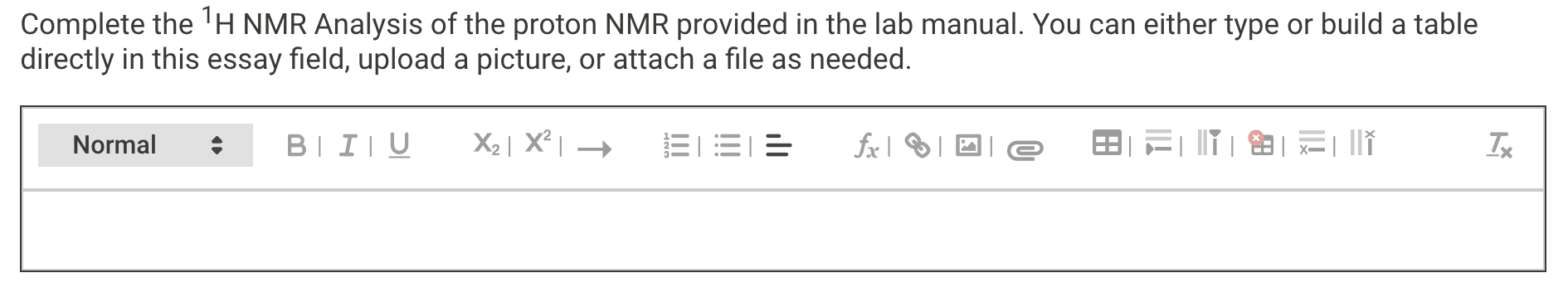 Complete the 1H NMR Analysis of the proton NMR | Chegg.com
