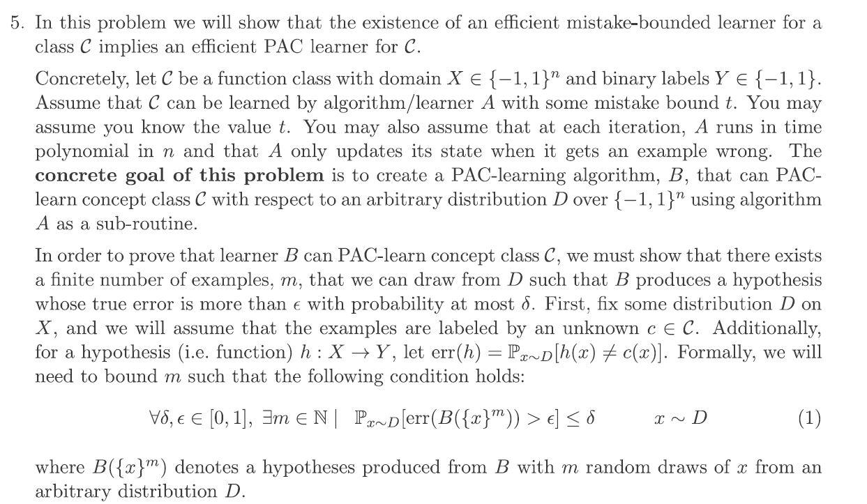 Solved 5. In This Problem We Will Show That The Existence Of | Chegg.com