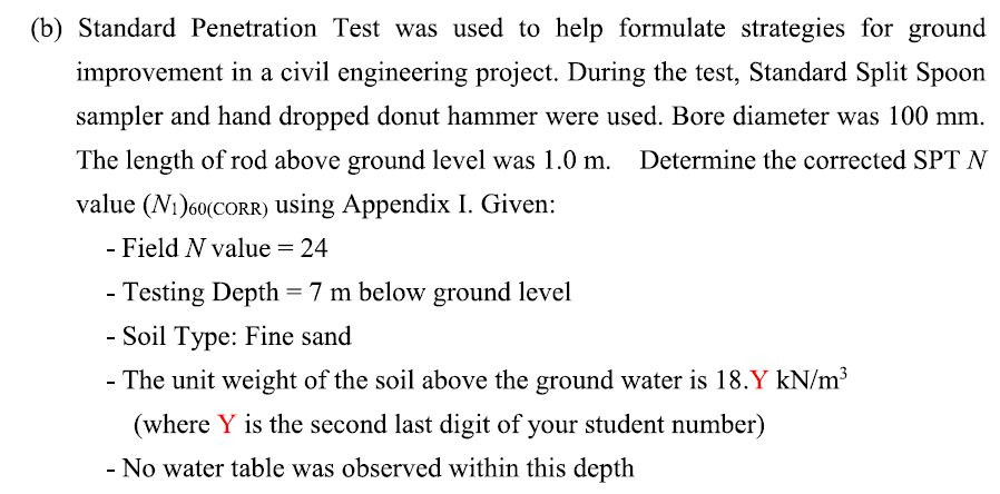 Solved (b) Standard Penetration Test Was Used To Help | Chegg.com