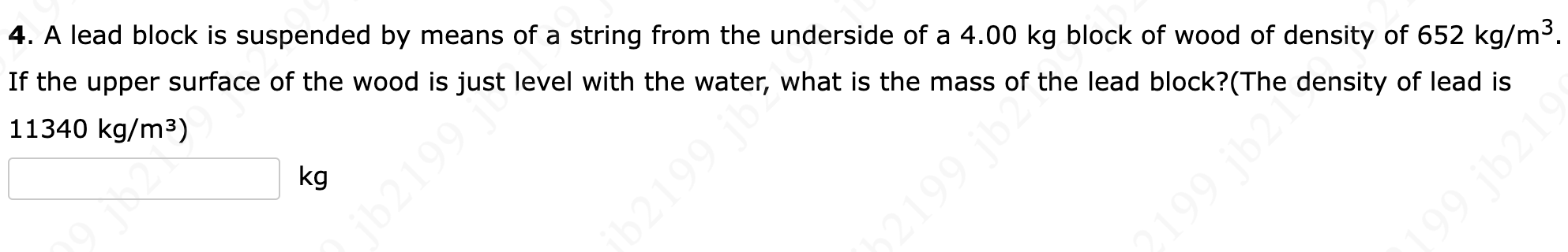 Solved 4. A lead block is suspended by means of a string | Chegg.com