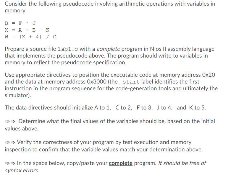 Consider the following pseudocode involving | Chegg.com