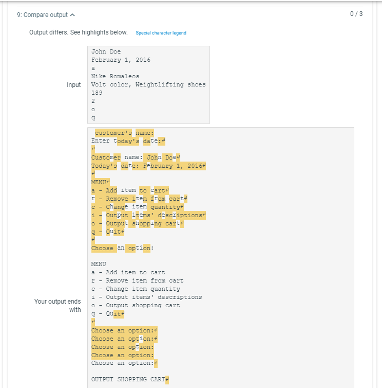 Solved 9.12 LAB*: Program: Online shopping cart (Part 2) | Chegg.com