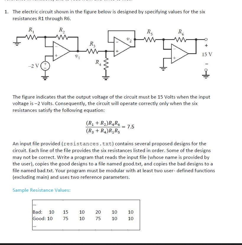 Solved 1. The electric circuit shown in the figure below is | Chegg.com