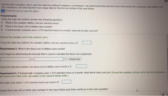 Solved Requirements Using The High Low Method Answer The Chegg Solved Requirements Using The High Low Method Answer The Chegg