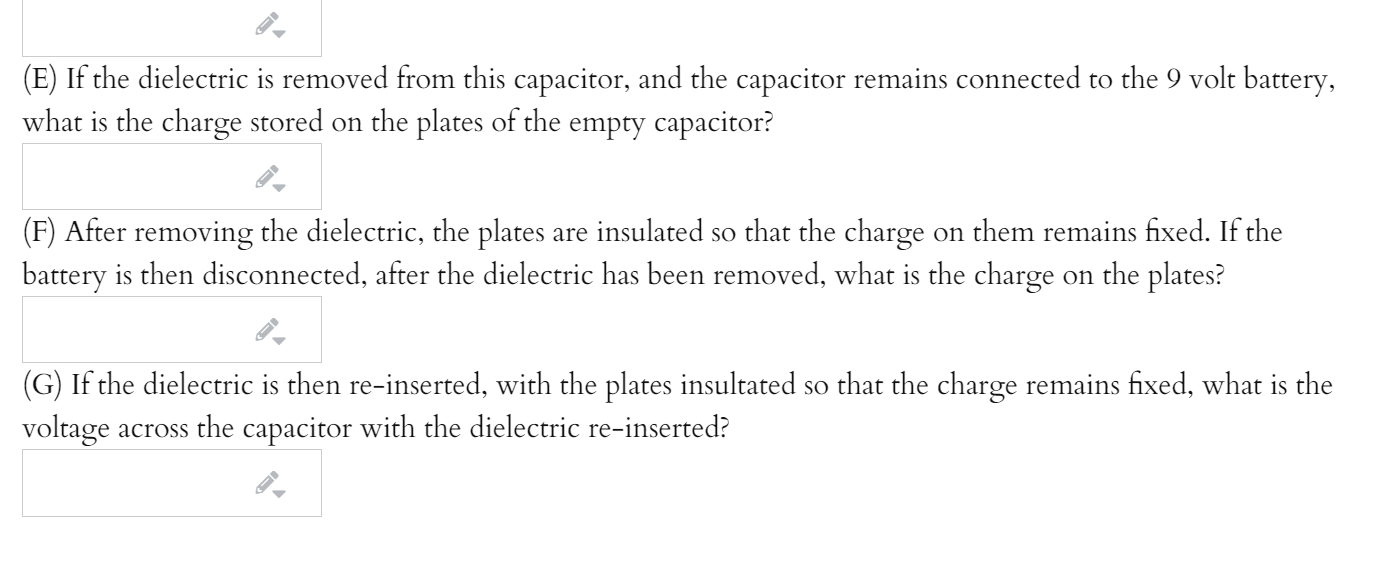 Solved (1 point) A parallel plate capacitor is filled with a | Chegg.com