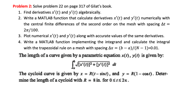 Problem 2: Solve problem 22 on page 317 of Gilat's | Chegg.com