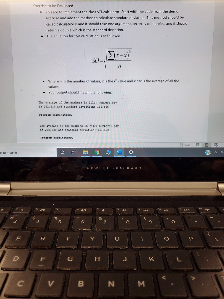 Solved Exercise to be Evaluated • You are to implement the | Chegg.com