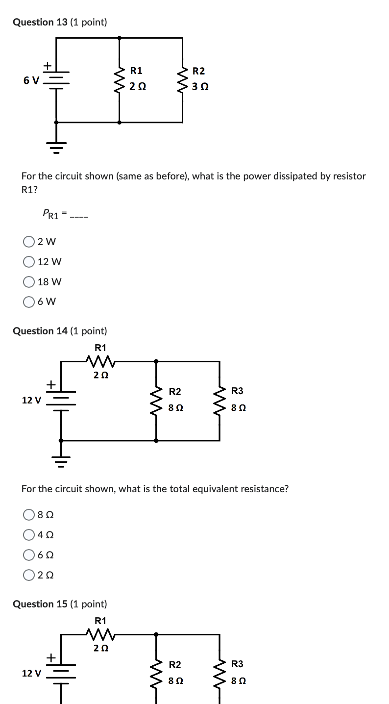 Solved Question 3 (1 point) The resistors shown between | Chegg.com