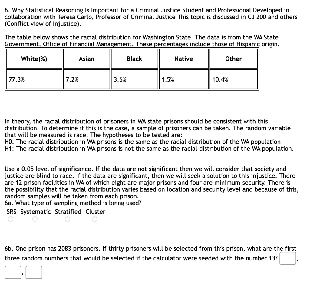 Solved 6. Why Statistical Reasoning Is Important for a | Chegg.com
