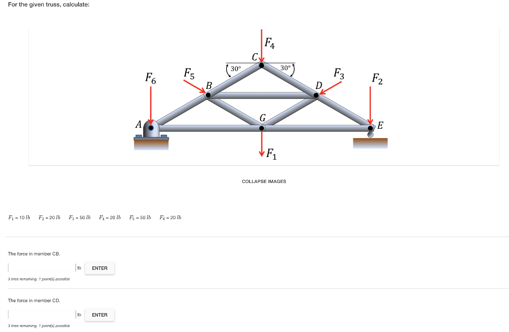 Solved For the given truss, calculate: | Chegg.com