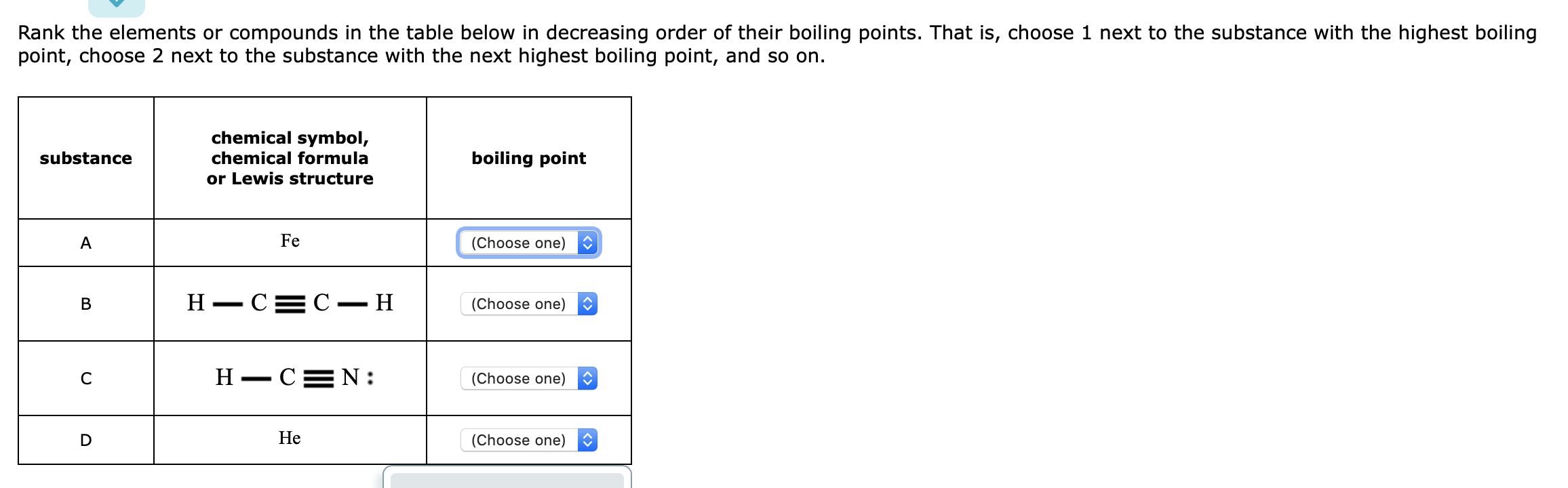 solved-rank-the-elements-or-compounds-in-the-table-below-in-chegg