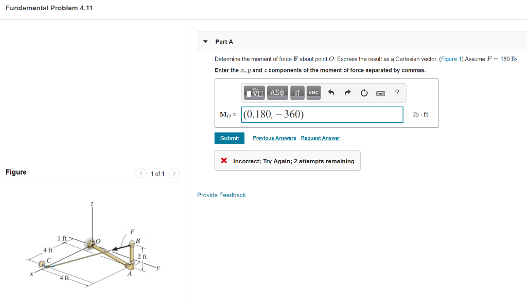 Solved Fundamental Problem 4.11 Part A Determine The Moment | Chegg.com