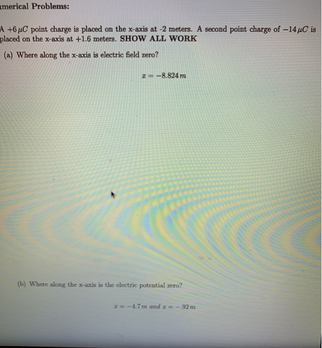 Solved merical Problems: A +6 uC point charge is placed on | Chegg.com