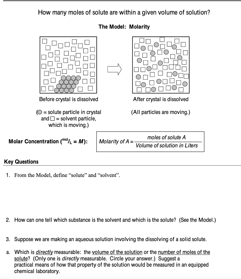 Solved How many moles of solute are within a given volume of | Chegg.com