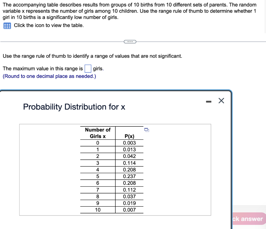 Solved The accompanying table describes results from groups | Chegg.com