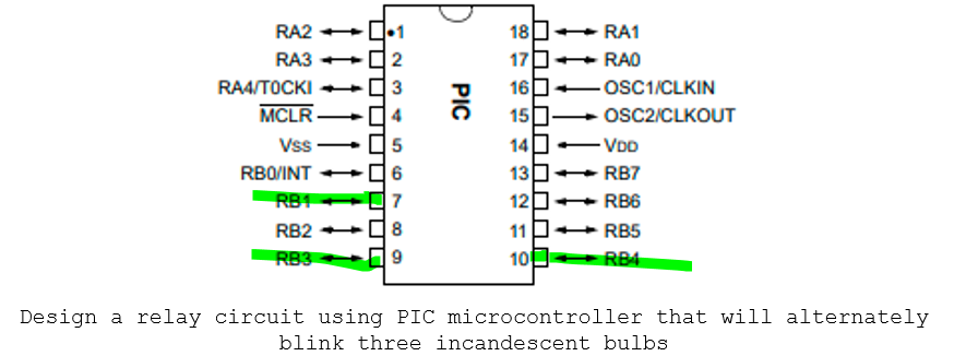 Solved Design a relay circuit using PIC microcontroller that Circuit Diagram