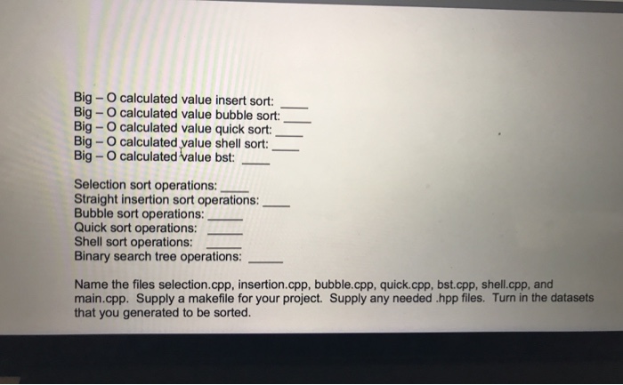 Solved You will write the following sorts: Selection sort | Chegg.com