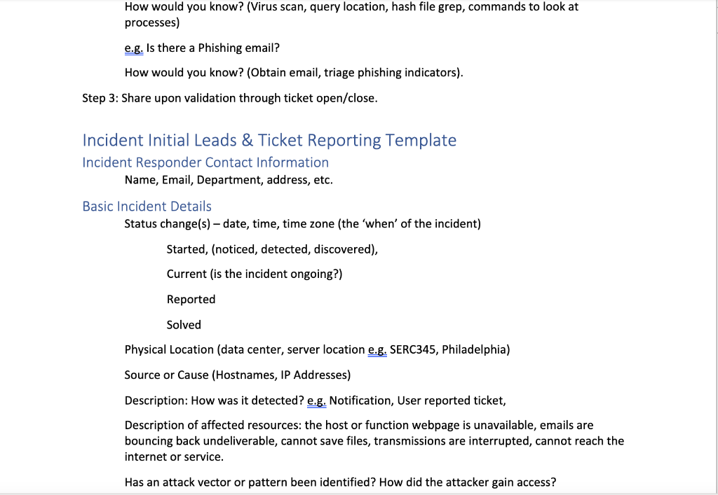 Please create a Phishing Procedure Create a procedure | Chegg.com