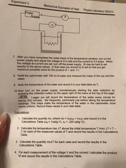 July 01 Experiment 3 Mechanical Equivalent of Heat