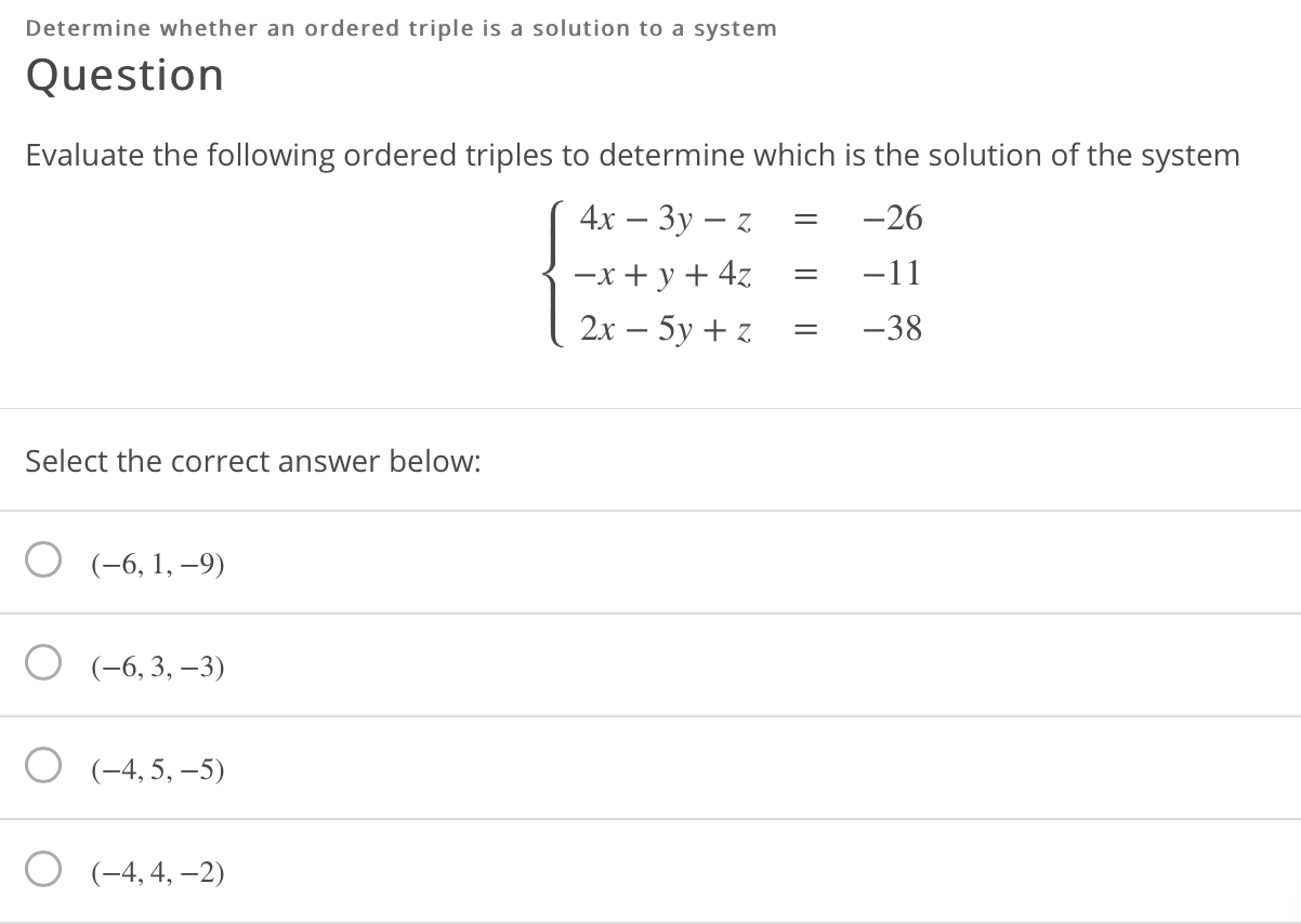 solved-determine-whether-an-ordered-triple-is-a-solution-to-chegg