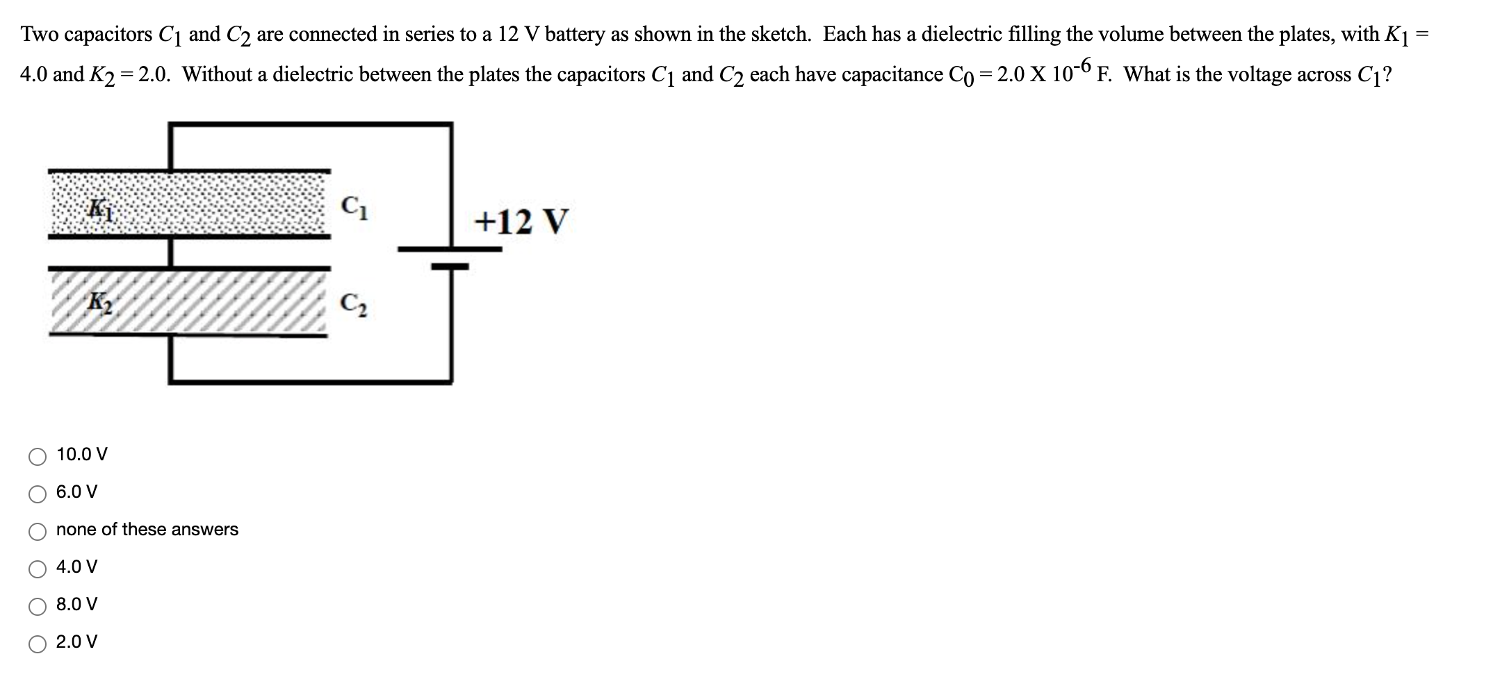 Solved Two capacitors C1 and C2 are connected in series to a