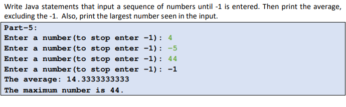 Solved Write Java statements that input a sequence of | Chegg.com