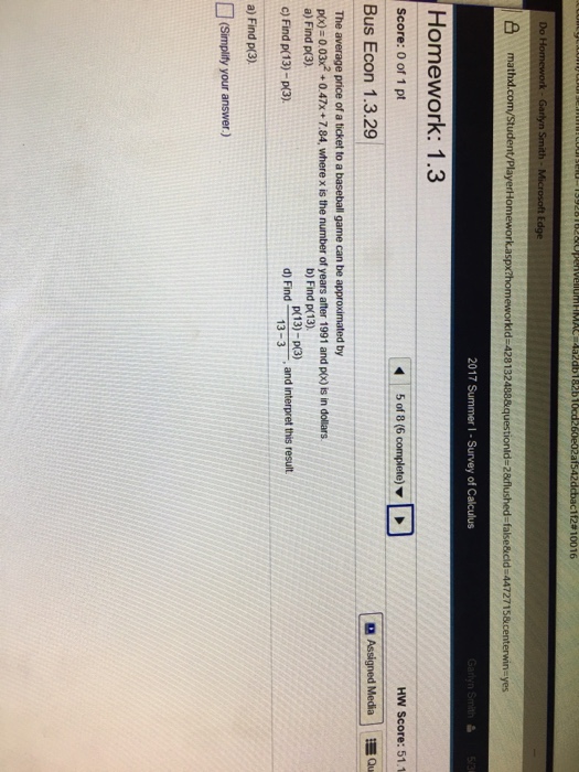 Solved The average price of a ticket to a baseball game can